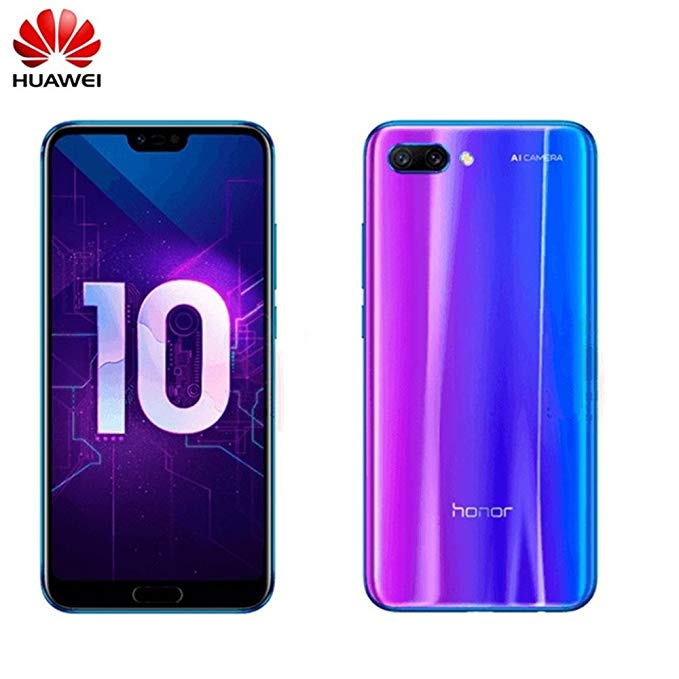 Huawei Honor 10 Unlocked Smartphone 4GB+128GB Kirin 970 AI Octa Core Dual 16.0MP+24.0M AI Camera International Version GSM ONLY, NO CDMA,No US Warranty(Blue)