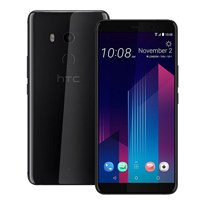 HTC U11 Plus (2Q4D100) 6GB / 128GB 6.0-inches LTE Dual SIM Factory Unlocked - International Stock No Warranty (Ceramic Black)