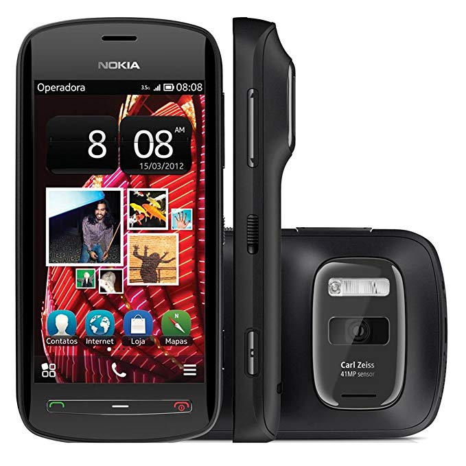 Nokia 808 PureView Unlocked GSM Smartphone w/ 41MP Camera Carl Zeiss Optics - Black