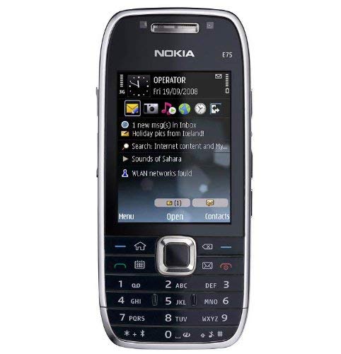 Nokia E75 Unlocked Phone with 3.2 MP Camera, 3G, Wi-Fi, GPS, Media Player, and 4 GB MicroSD Card(Silver Black)