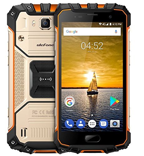 Ulefone ARMOR 2 Rugged Tough 4G Smartphone 5.0 inches Android 7.0 IP68 Waterproof Shockproof Dustproof 6GB RAM 64GB ROM 16MP & 13MP Cameras NFC OTG Cell Phone (Golden)