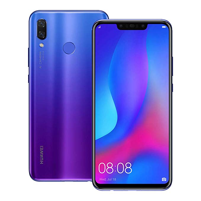 Huawei nova 3 (PAR-LX9) 6GB / 128GB 6.3-inches LTE Dual SIM Factory Unlocked - International Stock No Warranty (Iris Purple)