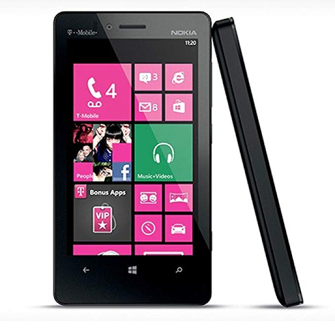 Nokia Lumia 810 T-Mobile Phone, 4.3-Inch. 8GB with Windows 8 OS, 8MP Camera, Seconday 1.2MP Camera, Dual-Core Processor, Amoled Touchscreen, GPS, Wi-Fi, Bluetooth, Micro SD Slot Upto 64GB - Black