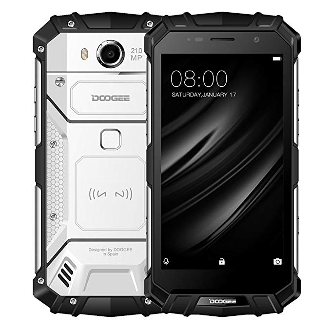 DOOGEE S60 Triple Proofing Phone 6GB+64GB 5.2 inch 5580mAh Battery Android 7.0 MTK Helio P25 Octa Core up to 2.5GHz WCDMA & GSM & FDD-LTE (Silver)