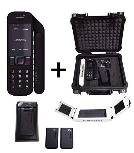 Inmarsat IsatPhone 2 Satellite Phone Emergency Responder Package with Pelican Case, Solar Charger, Extra Battery and Blank Prepaid SIM Card Ready for Easy Online Activation