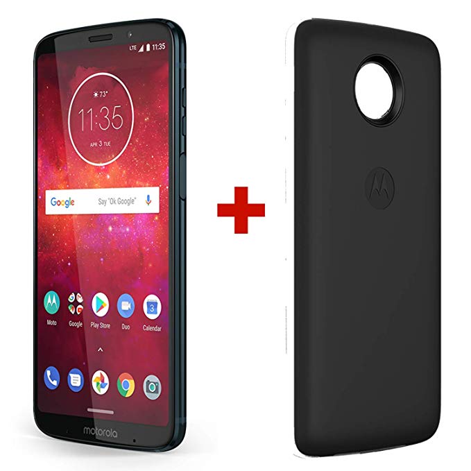 Moto Z3 Play & Moto Power Pack - Unlocked (at&T/Sprint/T-Mobile/Verizon) - 64GB - Deep Indigo (US Warranty)