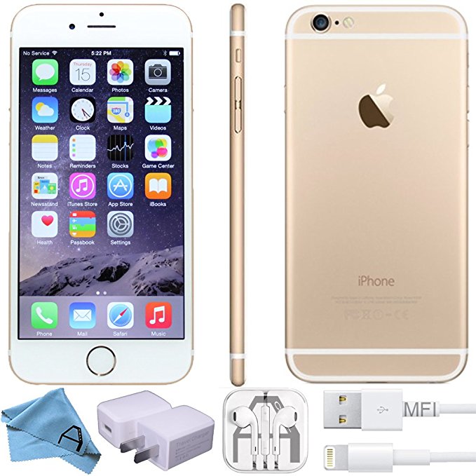 Apple iPhone 6 Factory Unlocked GSM 4G LTE Smartphone (Gold, 128 GB)(Refurbished)